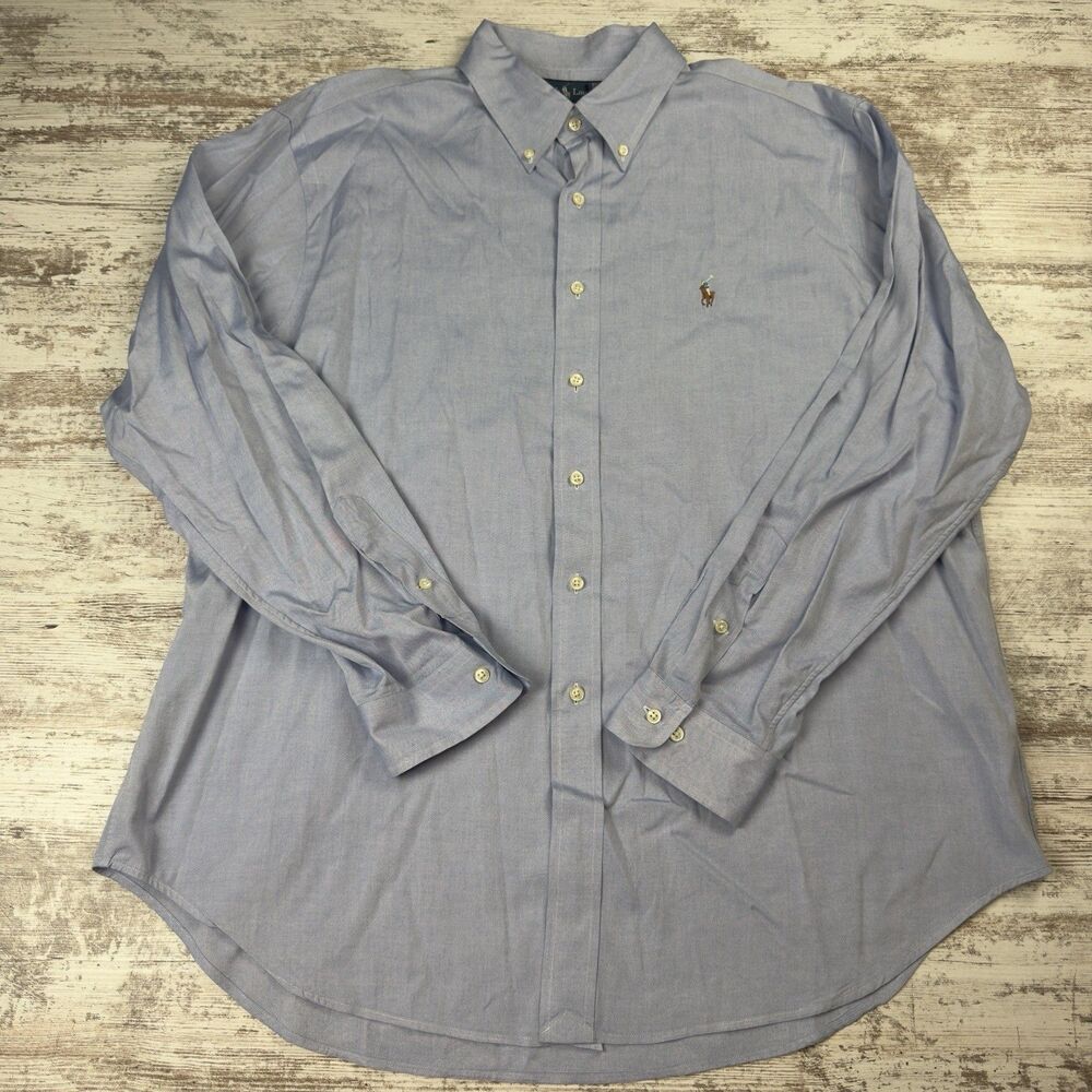 Polo Ralph Lauren Classic Fit Men’s 17.5 34/35 Dress Shirt Button Down Blue Pony